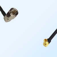 F Male Right Angle - MMCX Female Right Angle Coaxial Jumper Cable