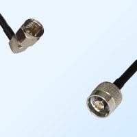 F Male Right Angle - N Male Coaxial Jumper Cable