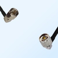 F Male Right Angle - N Male Right Angle Coaxial Jumper Cable