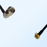 F Male Right Angle - RP MCX Male Right Angle Coaxial Jumper Cable