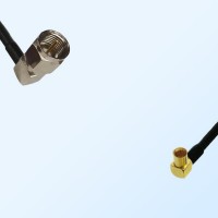 F Male Right Angle - RP MCX Female Right Angle Coaxial Jumper Cable