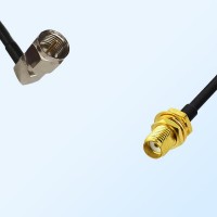 F Male Right Angle - SMA Bulkhead Female Coaxial Jumper Cable