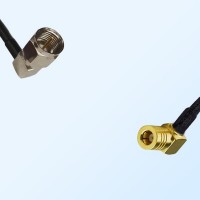 F Male Right Angle - SMB Female Right Angle Coaxial Jumper Cable