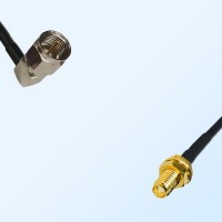 F Male Right Angle - SSMA Bulkhead Female Coaxial Jumper Cable