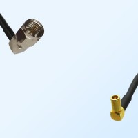 F Male Right Angle - SSMB Female Right Angle Coaxial Jumper Cable
