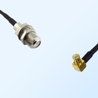 MCX Male Right Angle - F Bulkhead Female Coaxial Jumper Cable