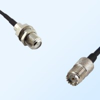 F Bulkhead Female - Mini UHF Female Coaxial Jumper Cable