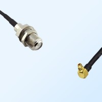 F Bulkhead Female - MMCX Male Right Angle Coaxial Jumper Cable