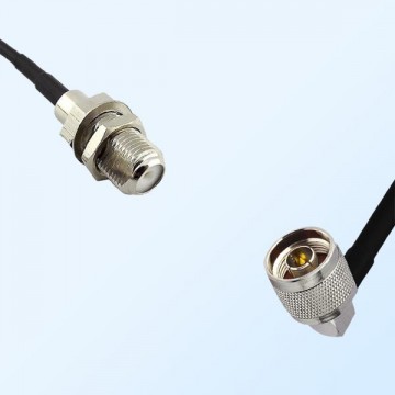 F Bulkhead Female - N Male Right Angle Coaxial Jumper Cable