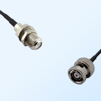 F Bulkhead Female - RP BNC Male Coaxial Jumper Cable