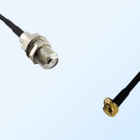 F Bulkhead Female - RP MCX Male Right Angle Coaxial Jumper Cable