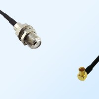 F Bulkhead Female - RP MCX Female Right Angle Coaxial Jumper Cable