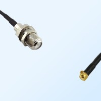 F Bulkhead Female - RP MMCX Male Right Angle Coaxial Jumper Cable