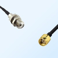 F Bulkhead Female - RP SMA Male Coaxial Jumper Cable