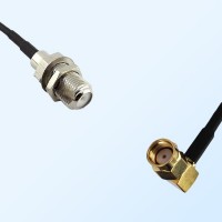 F Bulkhead Female - RP SMA Male Right Angle Coaxial Jumper Cable