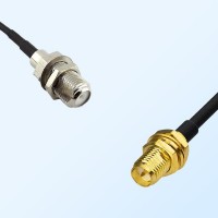 F Bulkhead Female - RP SMA Bulkhead Female Coaxial Jumper Cable