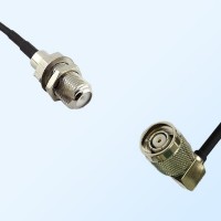 F Bulkhead Female - RP TNC Male Right Angle Coaxial Jumper Cable
