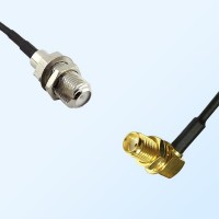 F Bulkhead Female - SMA Bulkhead Female R/A Coaxial Jumper Cable