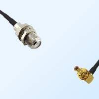 F Bulkhead Female - SMB Bulkhead Male Right Angle Coaxial Jumper Cable