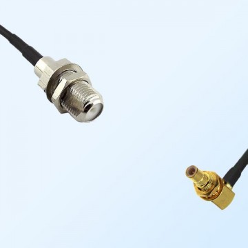 F Bulkhead Female - SMB Bulkhead Male Right Angle Coaxial Jumper Cable