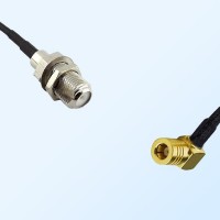 F Bulkhead Female - SMB Female Right Angle Coaxial Jumper Cable