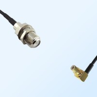 F Bulkhead Female - SMC Male Right Angle Coaxial Jumper Cable