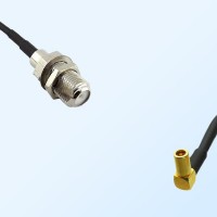 F Bulkhead Female - SSMB Female Right Angle Coaxial Jumper Cable