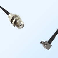 F Bulkhead Female - TS9 Male Right Angle Coaxial Jumper Cable
