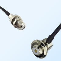 F Bulkhead Female - UHF Bulkhead Female R/A Coaxial Jumper Cable