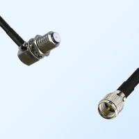F Bulkhead Female Right Angle - Mini UHF Male Coaxial Jumper Cable