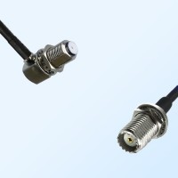 F Bulkhead Female R/A - Mini UHF Bulkhead Female Coaxial Jumper Cable