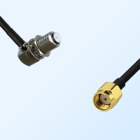 F Bulkhead Female Right Angle - RP SMA Male Coaxial Jumper Cable