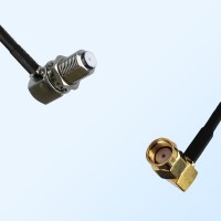 F Bulkhead Female R/A - RP SMA Male R/A Coaxial Jumper Cable