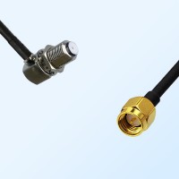 F Bulkhead Female Right Angle - SMA Male Coaxial Jumper Cable
