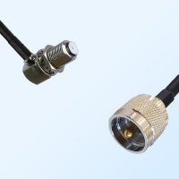 UHF Male - F Bulkhead Female Right Angle Coaxial Cable Assemblies