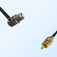 RCA Male - F Bulkhead Female Right Angle Coaxial Cable Assemblies