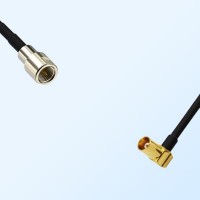 FME Male - MCX Female Right Angle Coaxial Jumper Cable