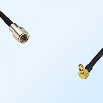 FME Male - MMCX Male Right Angle Coaxial Jumper Cable