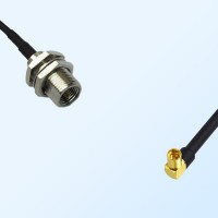 FME Bulkhead Male - MMCX Female Right Angle Coaxial Jumper Cable