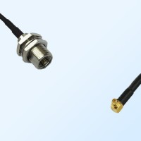 FME Bulkhead Male - RP MMCX Male Right Angle Coaxial Jumper Cable