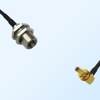 FME Bulkhead Male - SMB Bulkhead Male Right Angle Coaxial Jumper Cable