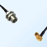 FME Bulkhead Male - SMC Female Right Angle Coaxial Jumper Cable