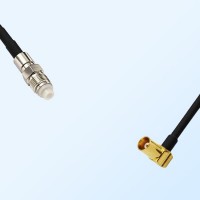 FME Female - MCX Female Right Angle Coaxial Jumper Cable