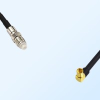 FME Female - MMCX Female Right Angle Coaxial Jumper Cable