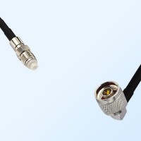 FME Female - N Male Right Angle Coaxial Jumper Cable