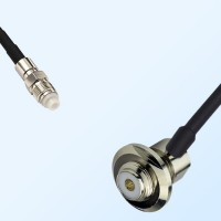 FME Female - UHF Bulkhead Female Right Angle Coaxial Jumper Cable