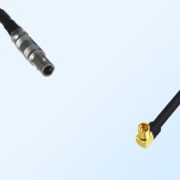 LEMO FFA 00S Male - MMCX Female Right Angle Coaxial Jumper Cable
