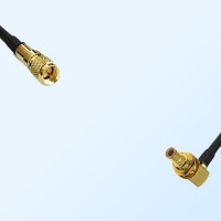10-32 UNF Male - SMB Bulkhead Male Right Angle Coaxial Jumper Cable