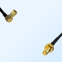 10-32 UNF Male Right Angle - SSMA Bulkhead Female Coaxial Jumper Cable
