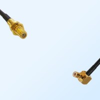 10-32 UNF Bulkhead Female - SMB Male Right Angle Coaxial Jumper Cable